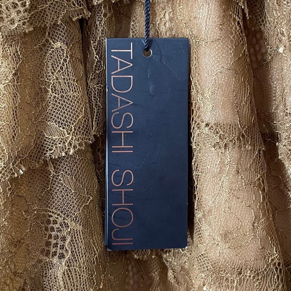 Tadashi Shoji Dress Womens 10 Hazel Tiered Lace Flutter Sleeve Gown Runway 2012 - Picture 11 of 13